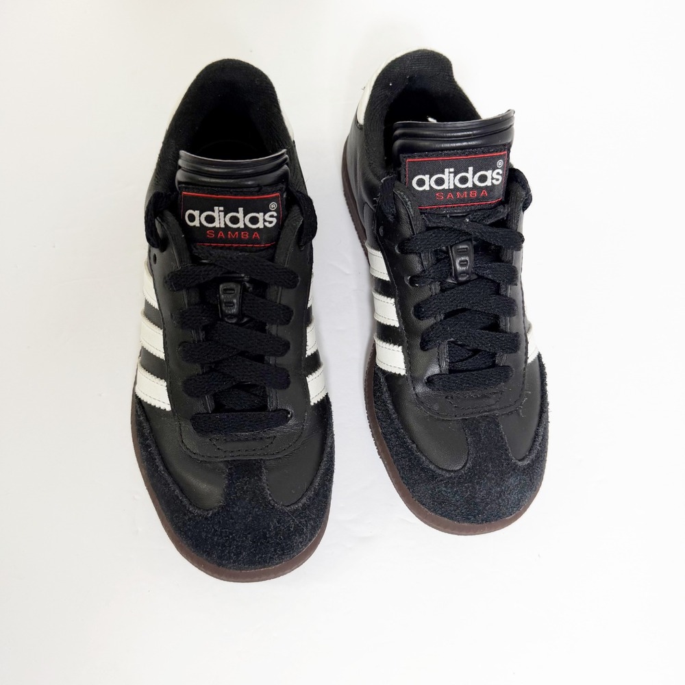 Adidas Samba Shoes Boys Size 1 Black White Classic Indoor Soccer Sneakers - Picture 2 of 4